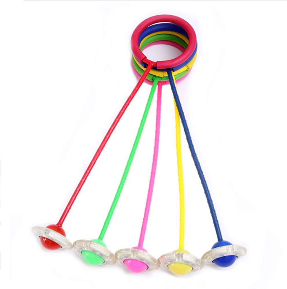Children Glowing Bouncing Balls One Foot Flashing Jumping Rope Ball Colorful Ankle Skip Ball Fitness Sports Swing jump rope