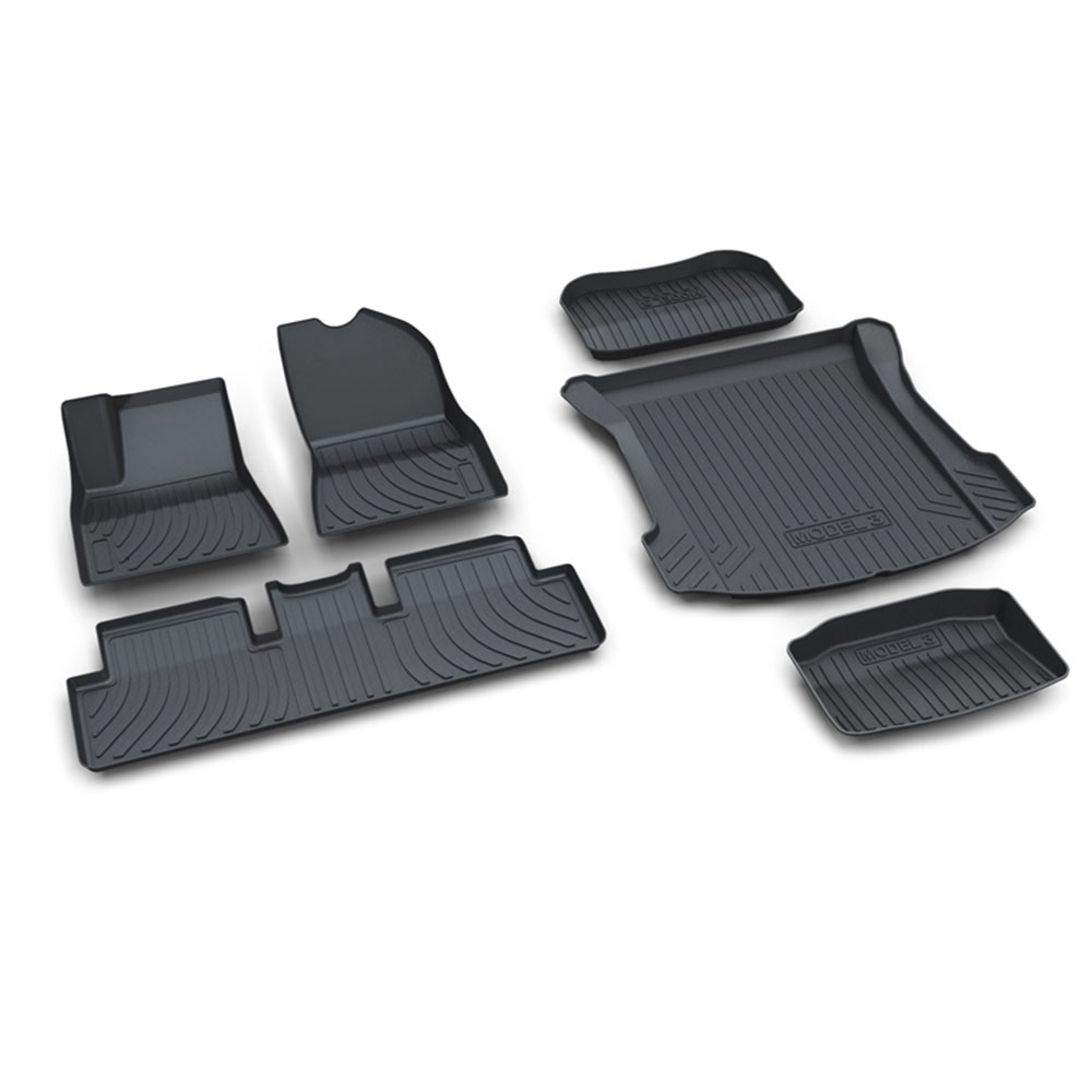For Tesla Model 3 Car floor Mats Model3 2021 WaterProof All Weather 3D Car Foot Pad Tray Trunk Mat Carpet Cargo Boot Liner