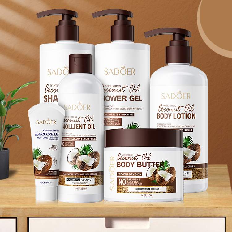 OEM ODM SADOER coconut series skin care hair care oil control smooth moisturizing hair hydrating skin shampoo shower gel