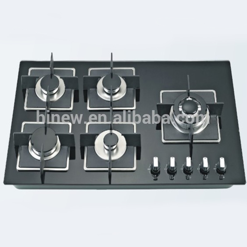 Новый стиль Дешевые Популярные 5burners встроенный газовой плитой из нержавеющей стали чугуна или керамическая кастрюля Поддержка спереди управления