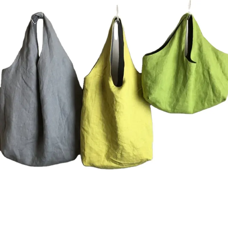 Loonde Custom Hobo Shoulder Hemp Gym Grocery Girl Lady Handbag Shopping Sequin Linen Tote Bag