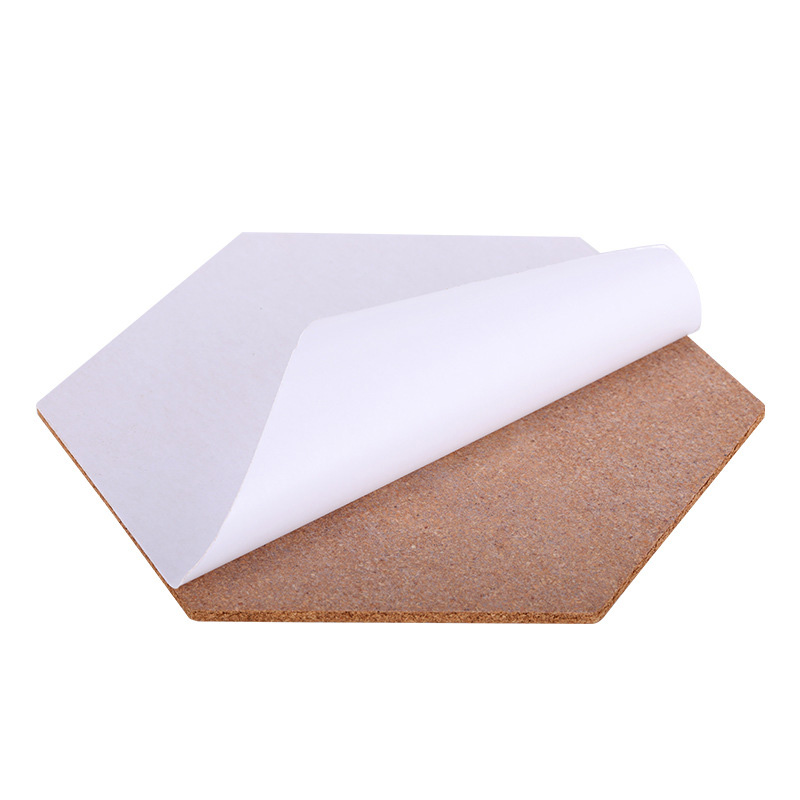 Factory Wholesale Cork Notice Board Eco Friendly Economical Mini Hexagon Self Adhesive Cork Board