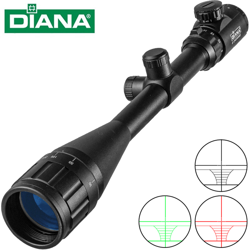 Охотничий прицел DIANA 6-24x50, красный зеленый прицел с подсветкой, тактический прицел