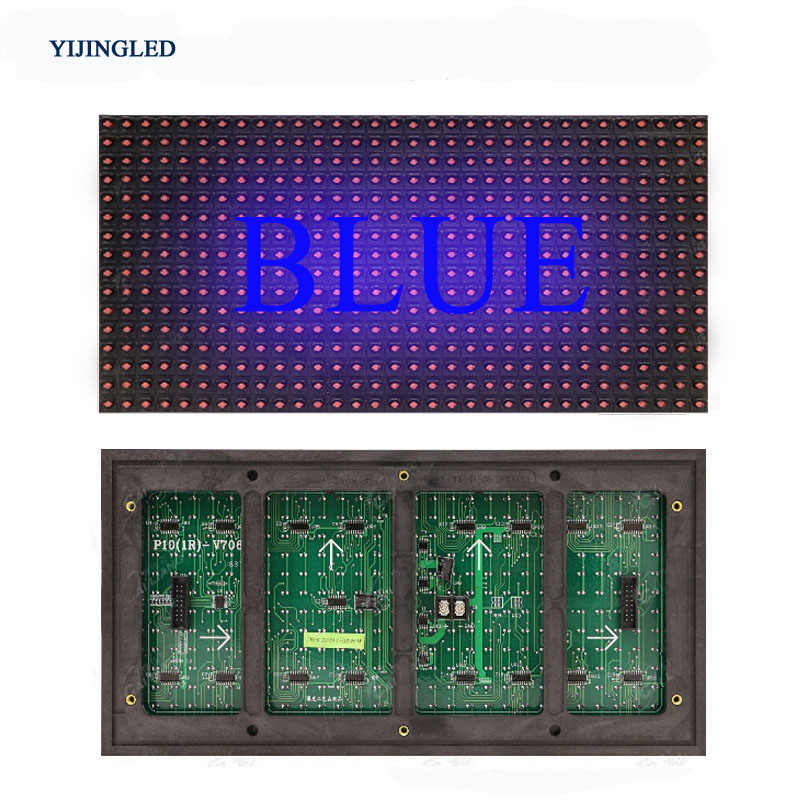 Уличная светодиодная установка P10, синий рекламный экран, уличная лампа DIP bead, красный, желтый, белый, зеленый, полноцветный светодиодный дисплей, модуль monochr
