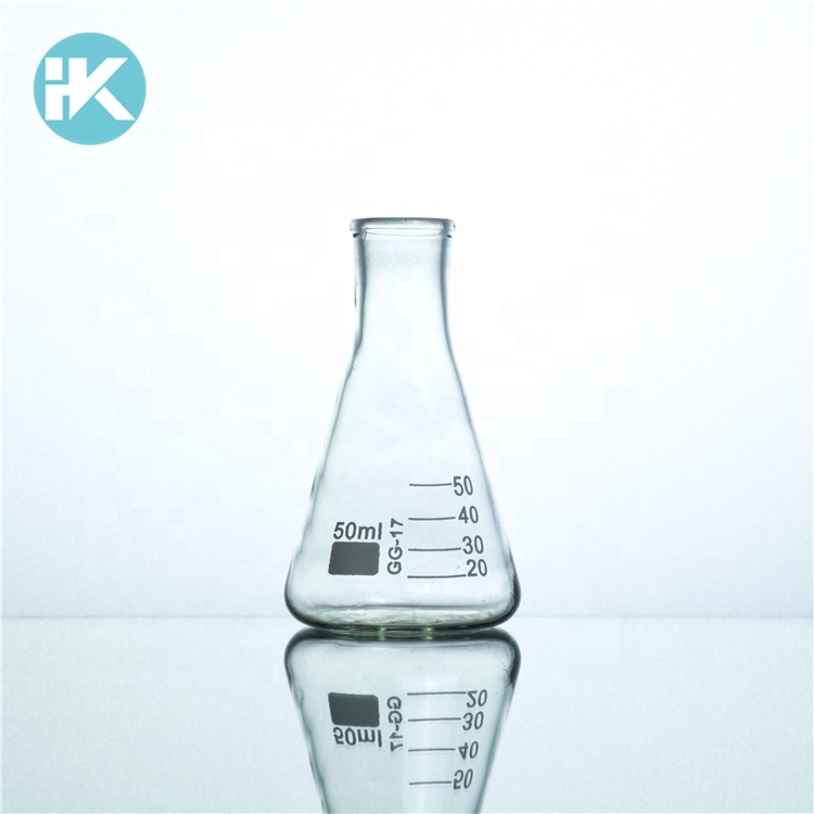 Huke индивидуальные узкий рот 50 мл коническая плоская дном лаборатория erlenmeyer колбу