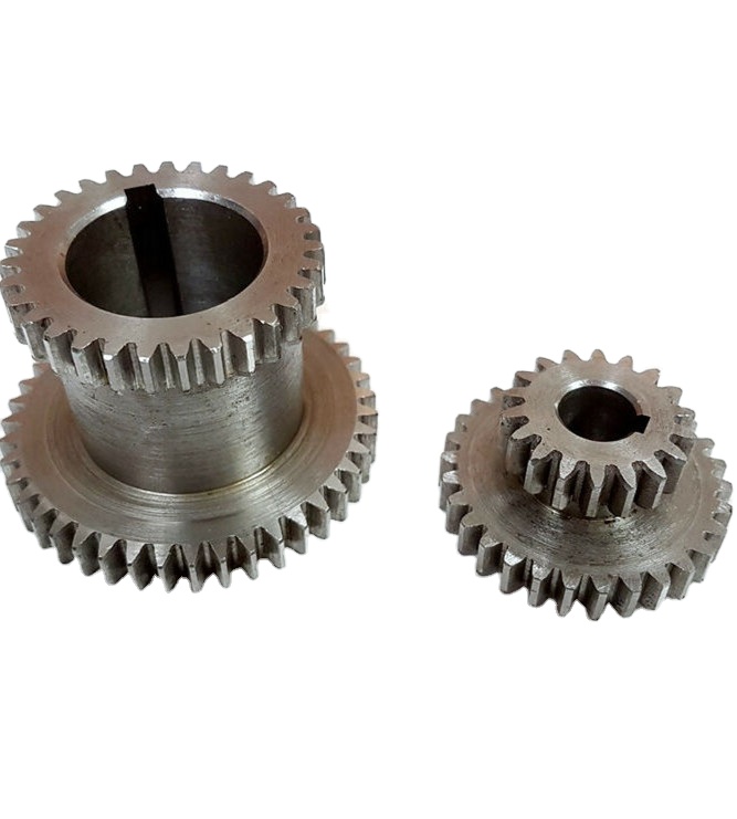 CNC Machined stainless steel double spur reduction hobbing trasmission gear