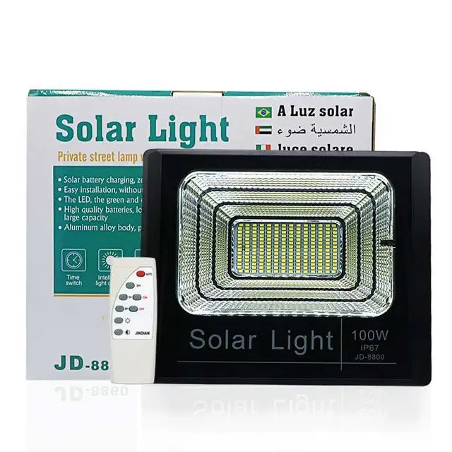 High Power Solar Powered LED Floodlight 1000W 500W 400W 60W 100W 200W 300W JD Jindian LED Solar Flood Lights