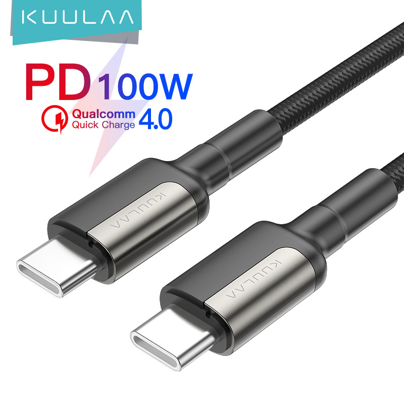 Кабель KUULAA PD 100 Вт USB C к USB Type C для Samsung Xiaomi Redmi MacBook Pro 5A, кабель для быстрой зарядки устройств типа C