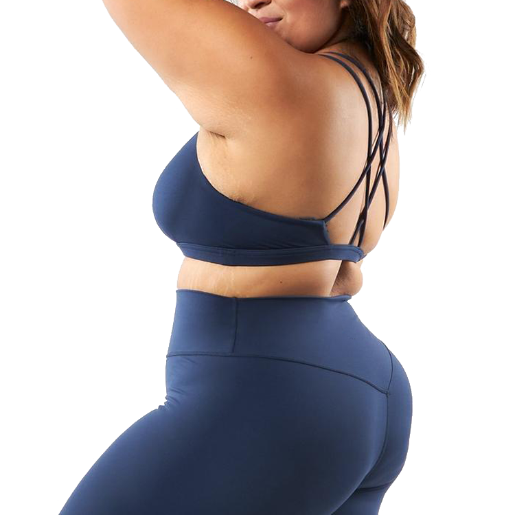 2021 cross back women fitness yoga sets miqi apparel blue plus size activewear