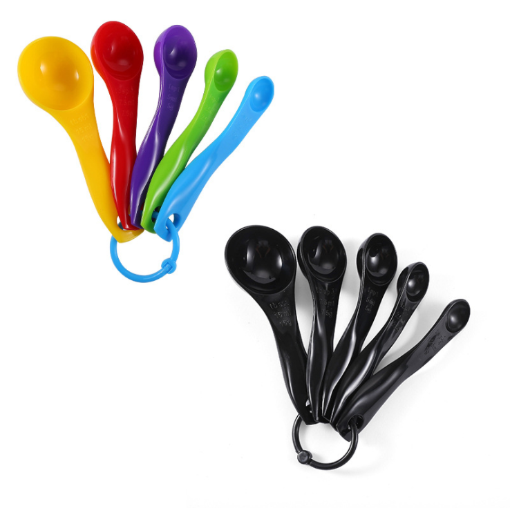 Baking kit multi-color iridescent measuring spoon measuring cup 5-piece kitchen cooking spoon available in custom colors