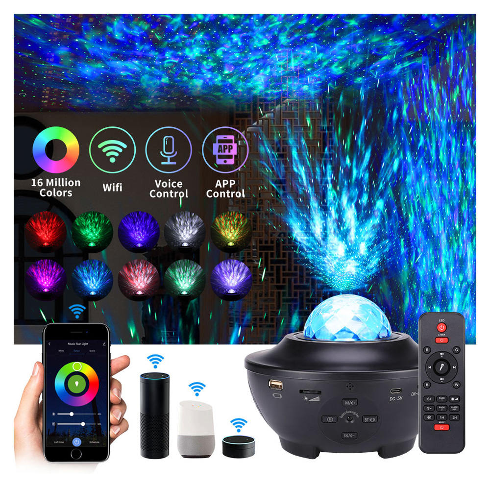 Star Projector Smart Galaxy Light Projector Works with Alexa/Google Assistant 16 Million Colors Phone App Remote Control