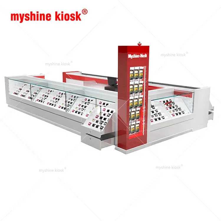 Myshine Kiosk Mall kiosk for Mobile Phone Accessories Display Rack Cell Phone Case Display Rack