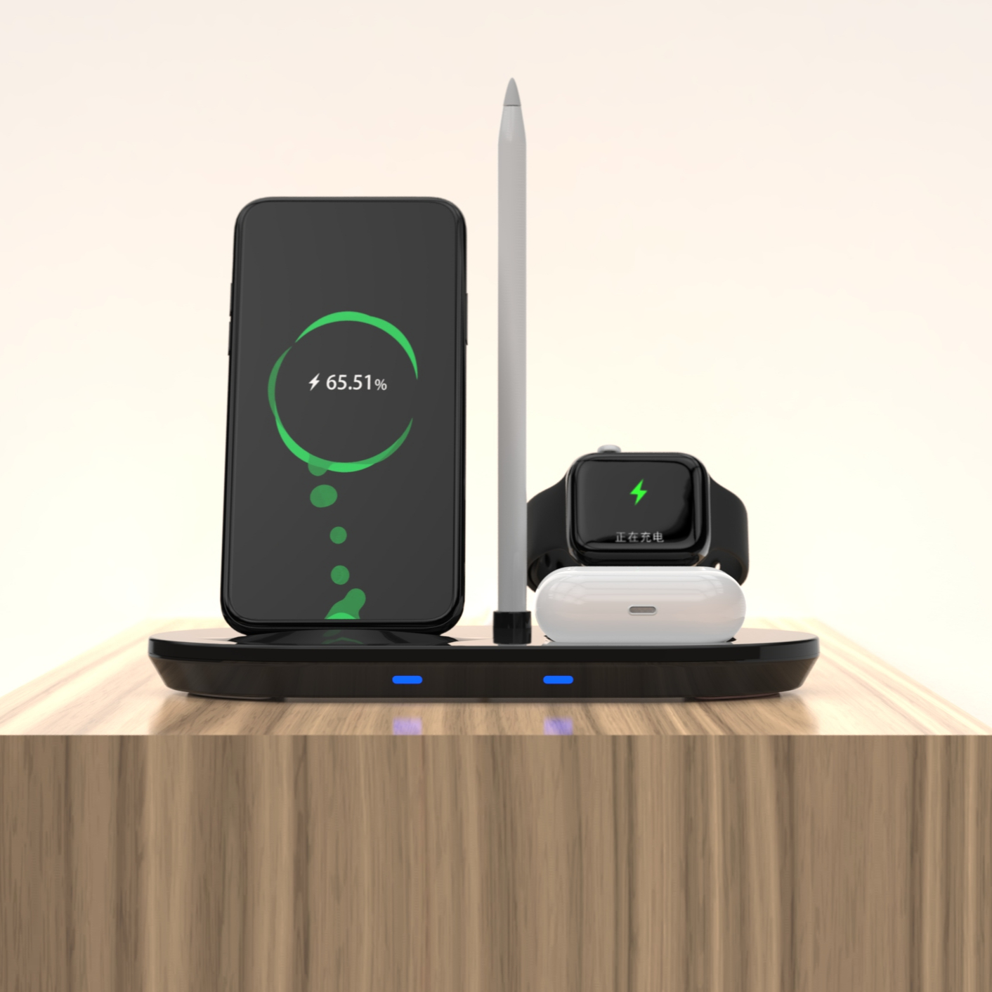 Совместимое Беспроводное зарядное устройство 3 в 1 с функцией 99% для смартфонов 10 Вт для iPhone 13 Pro max