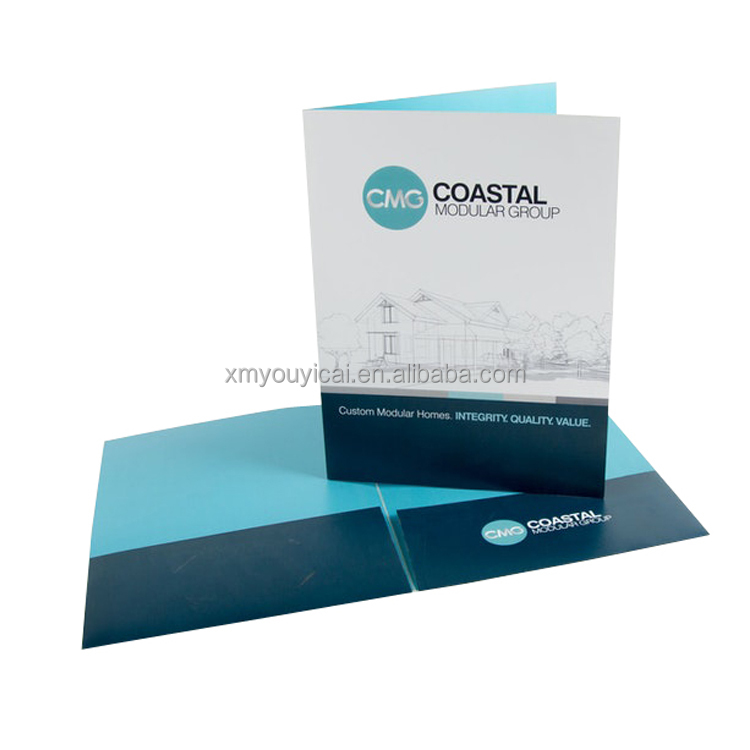 Custom Printed A4 A5 9x12inch Cardboard Paper Presentation File Folder For Documents