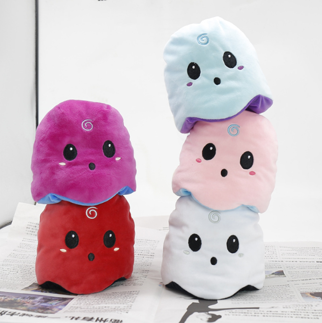 Explosive cute flip luminous ghost double-sided expression reversible plush toy Halloween gift