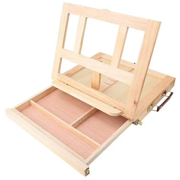 Настольный ящик для масляной мольберта, набор для рисования, деревянный портативный мольберт