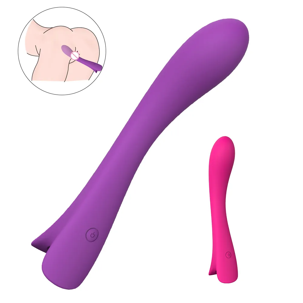 S-hande soft Silicone Waterproof Rechargeable 9 vibration modes Long thin vibrator dildo sex toys