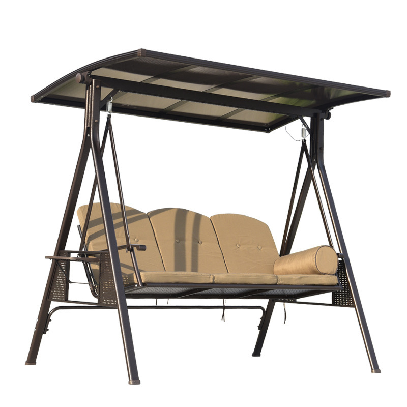 polycarbonate garden swing beach metal patio wrought iron patio swings 2 seater cushion summer winter Swing with cushion