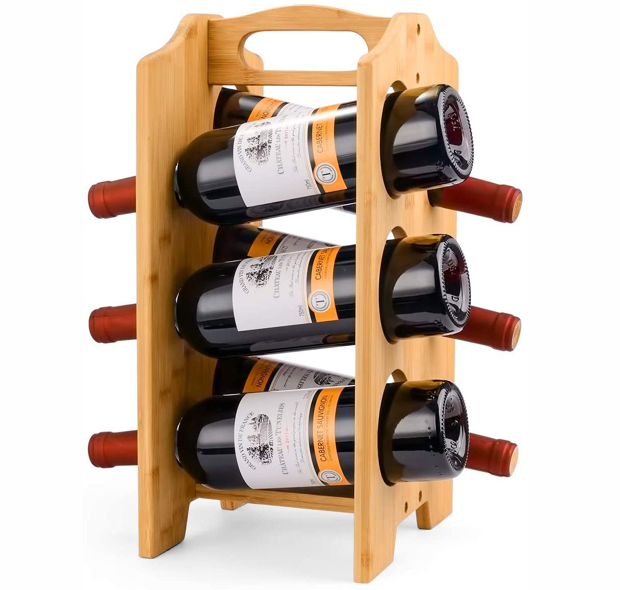 Портативный Настольный weinregal holz wijnrek 6 разливочной держатель Наружная бамбуковая Винная стойка для хранения стеллаж для хранения Организатор