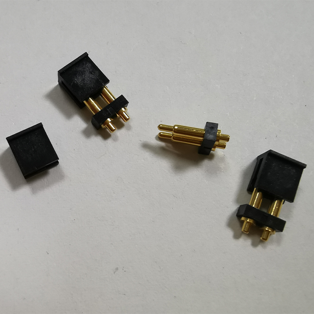 2 Pin Spring Loaded Pogo Pins with hat Socket Loaded 2 Pin Pogo Connector