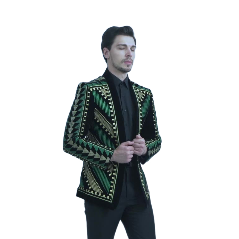 Men Blazer Suits Slim Fit Costume Homme Embroidery Velvet Cardigans For Men Blazer Designs Coats Luxury Elegant Blazer