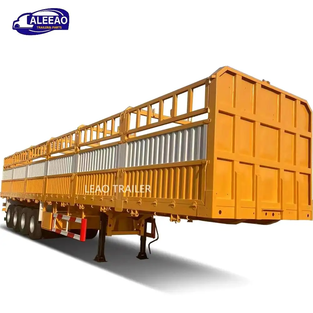 Factory price 3 Axle 40ft Animal Transport Stake Fence Trailer 13m 4axles Side Wall Semi Trailer Fence Trailer