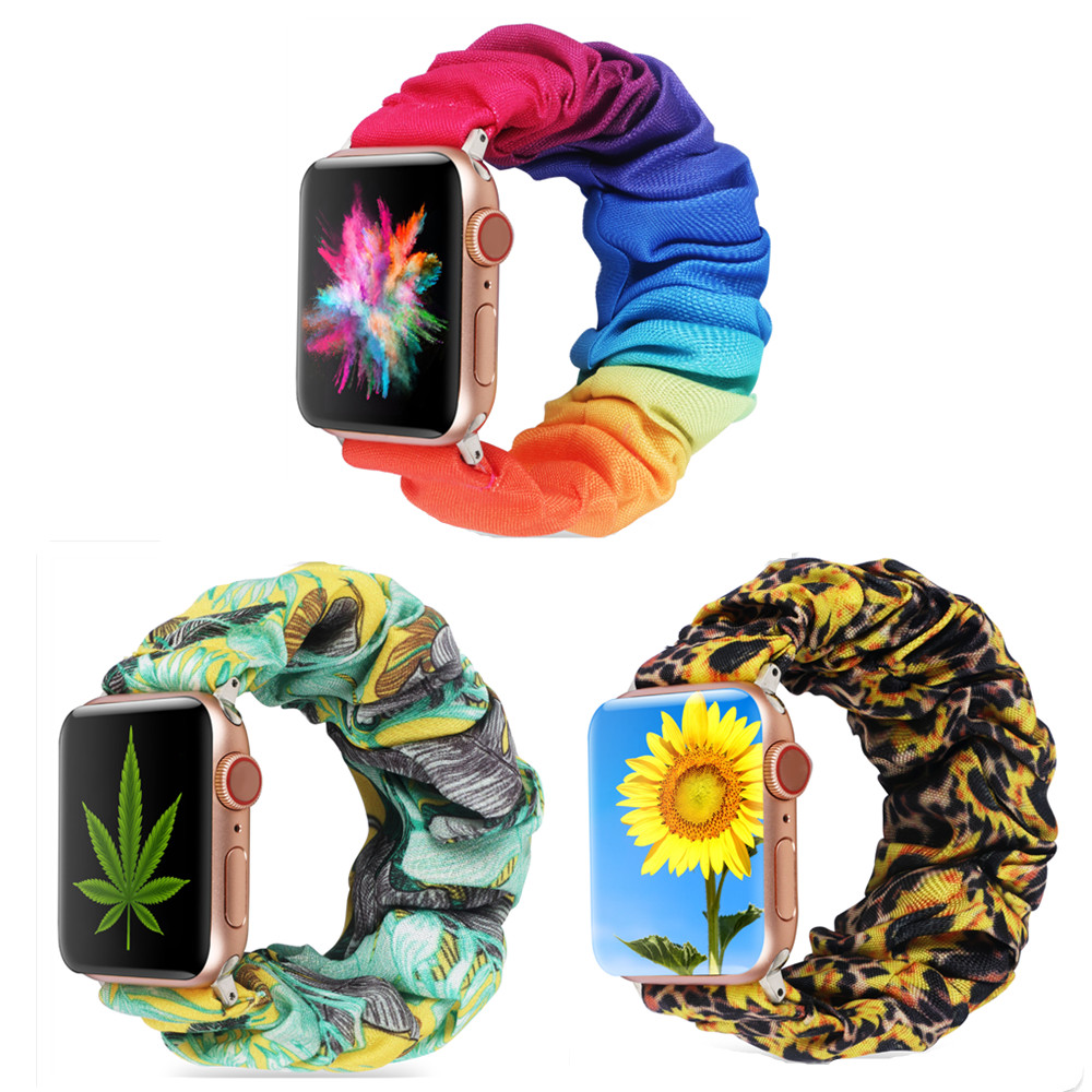 Многоцветный эластичный сменный ремешок для часов Apple Watch серии iWatch 38/40 мм 42/44 мм