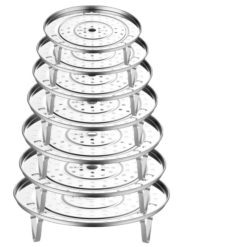 22#Kitchen Cooking Tools Stainless Steel Bread Dumplings Dinner Dish Steamer Basket Rack With Detachable Stand2021
