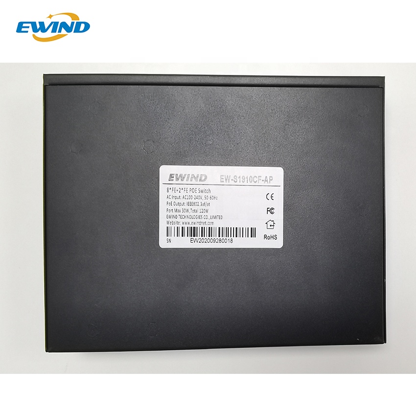 100 м неуправляемый 8 портов с 2 часами Uplink, переключатель Ethernet PoE