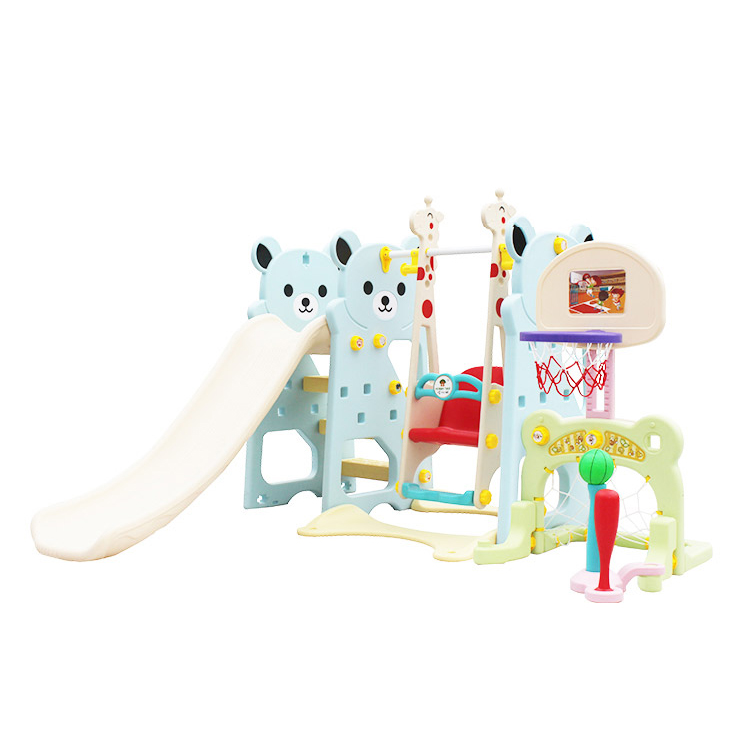 Updated Toddler Indoor Playhouse Plastic Playyard Baby Toy Kids Swing and Slide Set