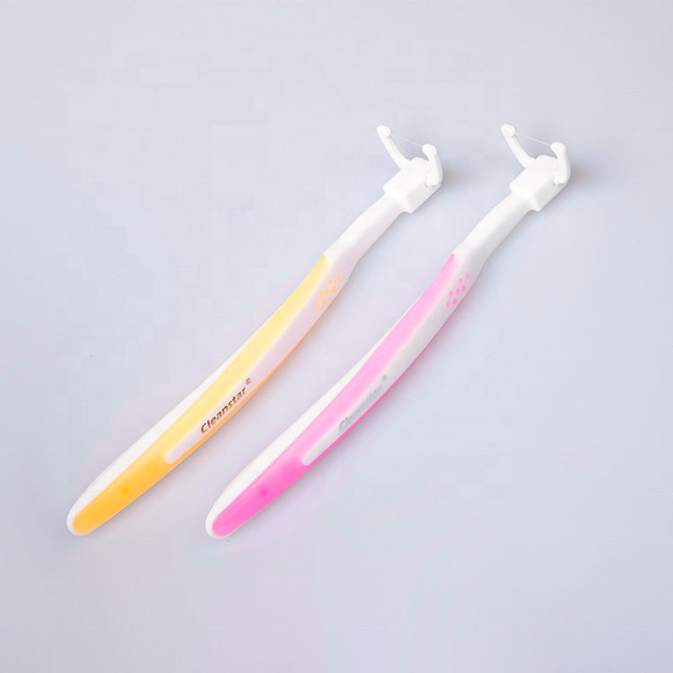 2021 long handle dental toothpick holder dental flosser pick dental floss holder with refillable heads