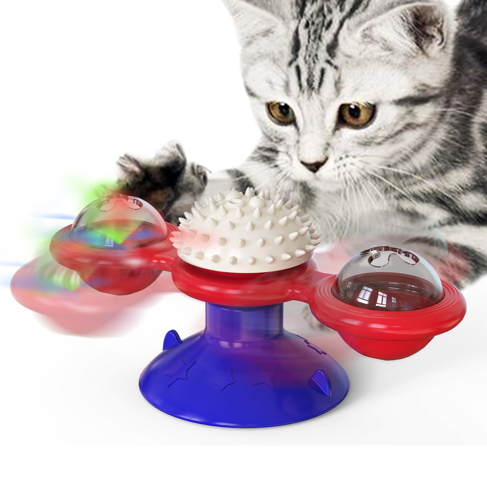 Hot Sale Cat Funny Cat Stick Peppermint Windmill Turntable Cat Toy