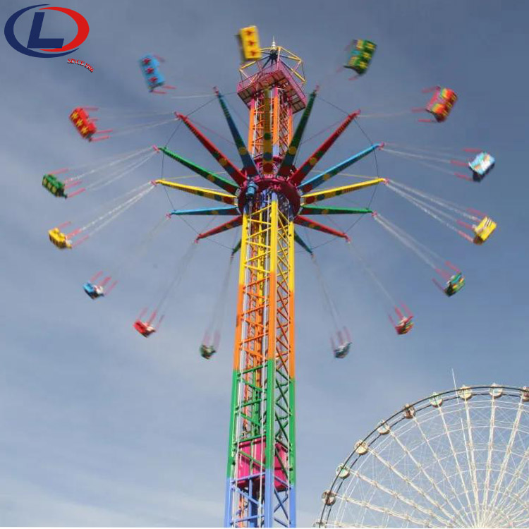 Attraction Amusement Park 52m Thrilling Flying Towers Fairground  Swing Seats Rides Thrill Chairs Ride Flying Tower For Sale