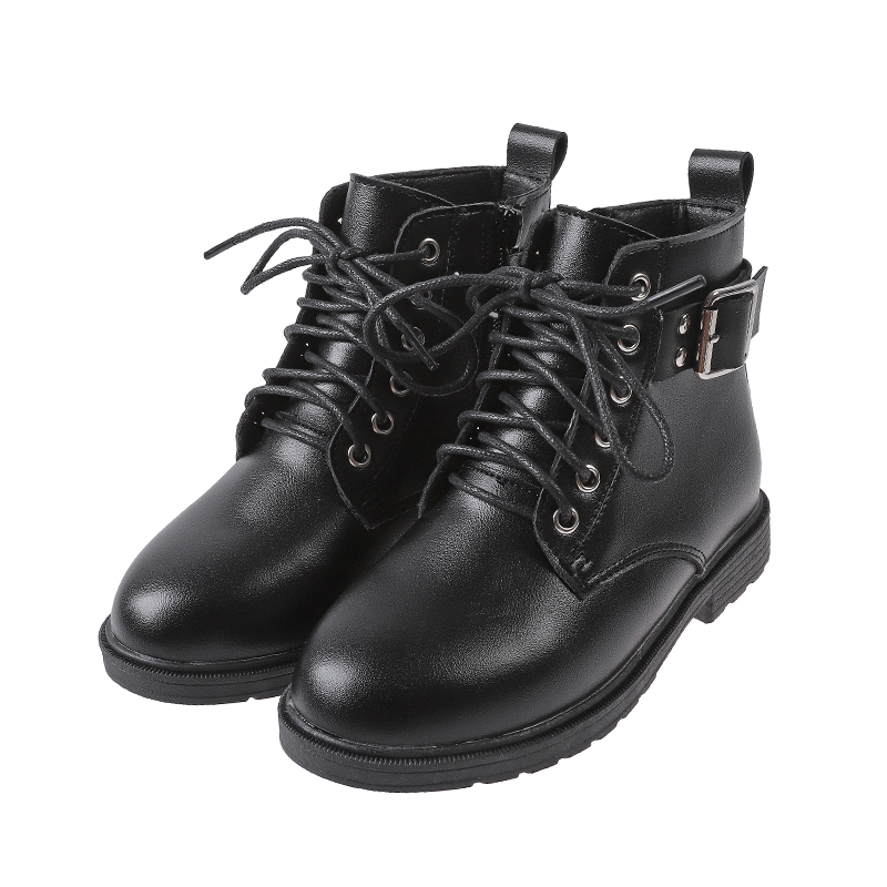 South Korea's New Black Thickened Fashion All-match Fashion Winter Children's Girls Leather Boots Children's Boots 2021