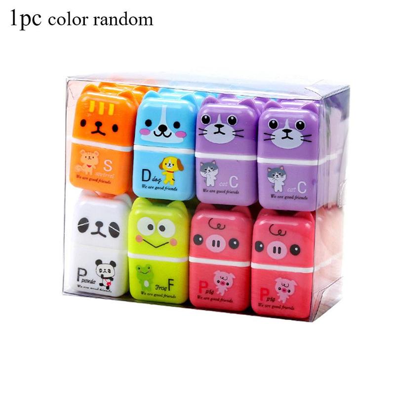 1Pc Roller Eraser Cute Cartoon Rubber Students Stationery Material For Kids Gifts School Office Correction Supplies Random Color