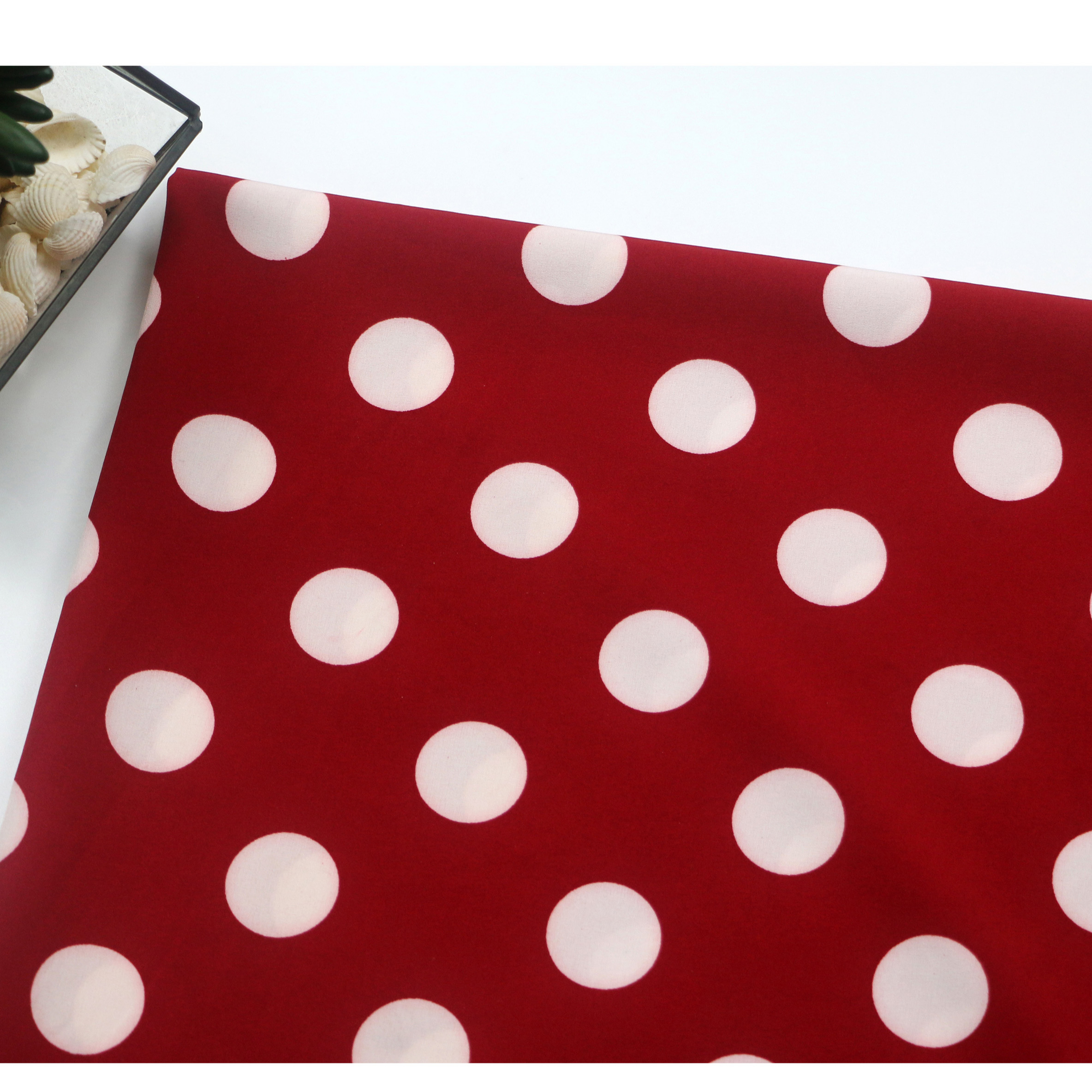 WI-D04 Stretch polyester fabric dot print 4 way stretch fabric for dress