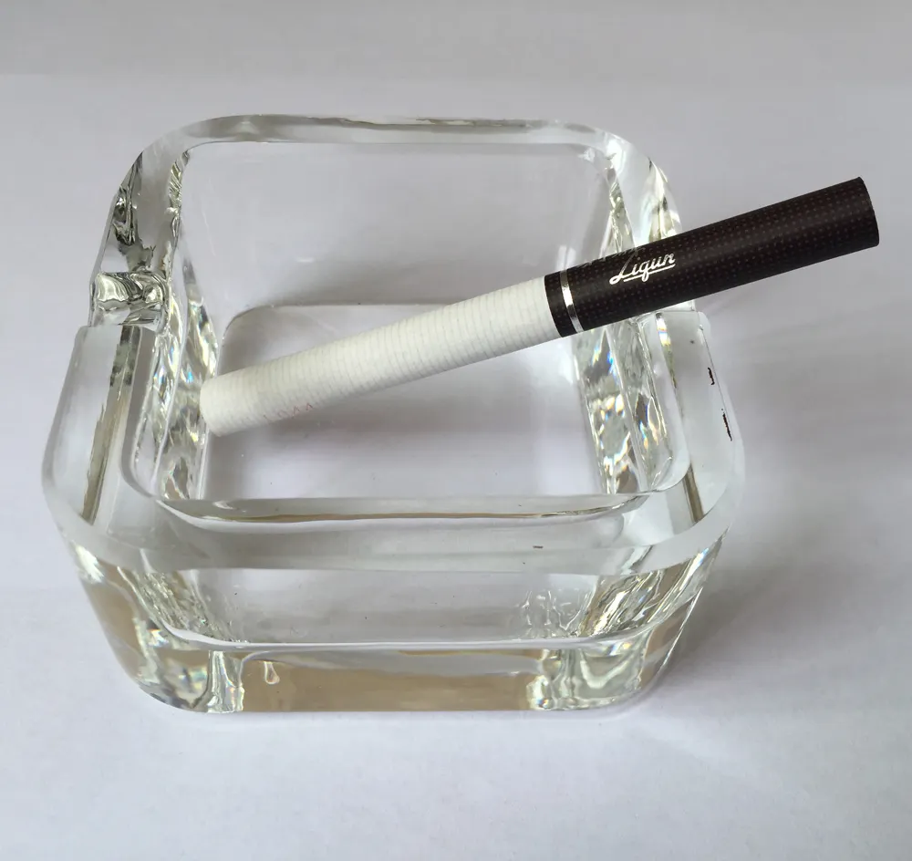 Small square Clear Crystal Glass Ashtray MH-6146
