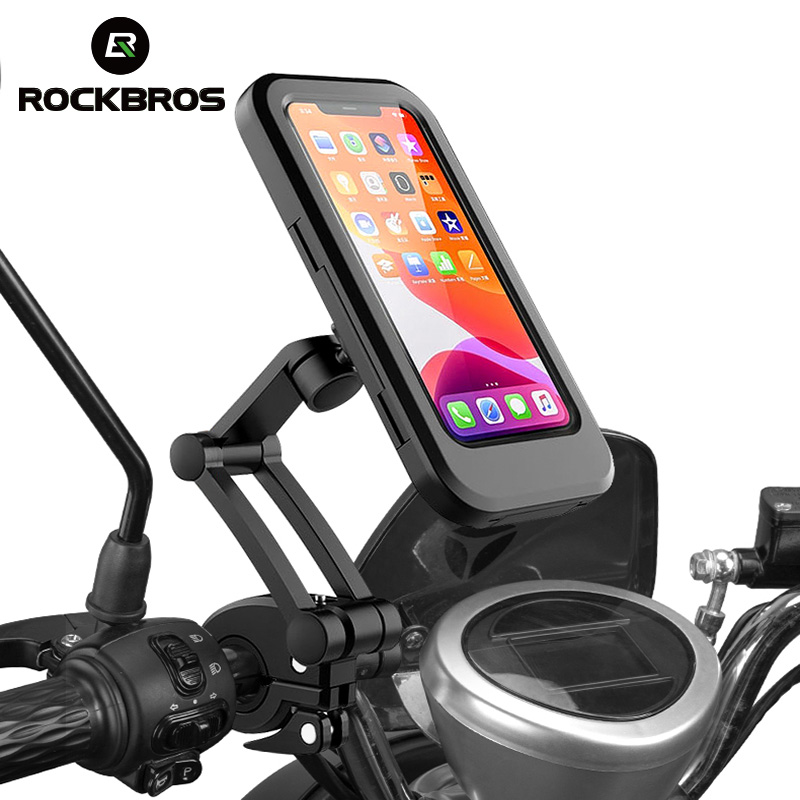 Велосипедный держатель ROCKBROS, регулируемый кронштейн на руль, водонепроницаемость IPX6, Гибкая подставка для телефона с сенсорным экраном, велосипедные аксессуары