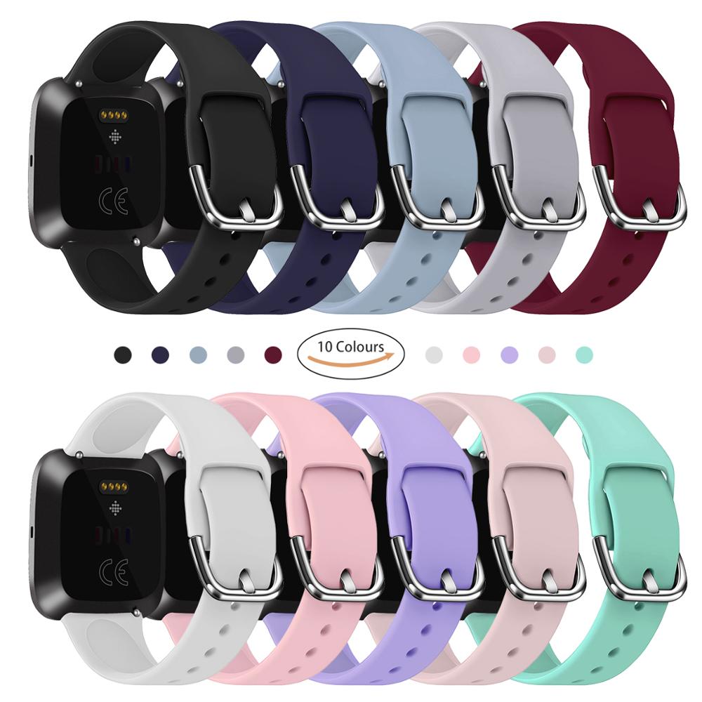 Силиконовый ремешок для часов Fitbit Versa 2, резиновый ремешок для спортивных часов, сменный силиконовый спортивный ремешок для Fitbit Versa 2