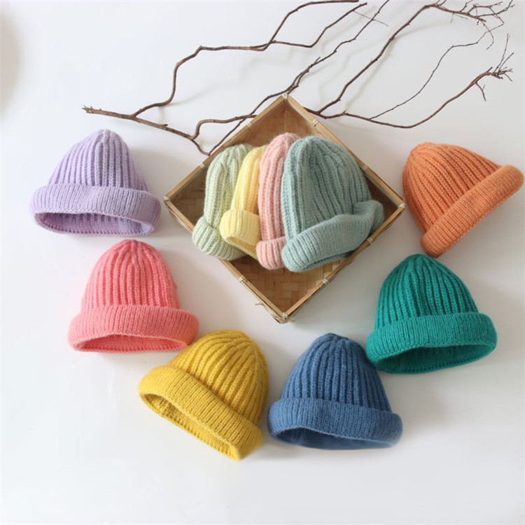 High quality acrylic knitted boys beanies hats baby beanie organic caps winter cap for girl kids