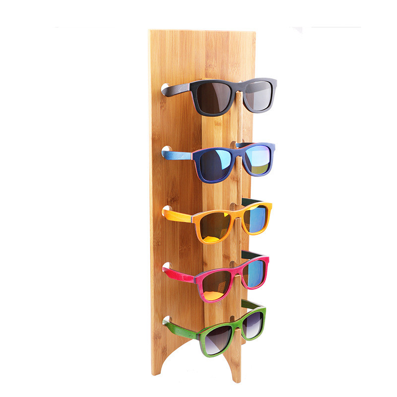 Fashion Bamboo Sunglass Racks Sunglasses Organizer Wooden Sunglasses Rack Stand for 2021