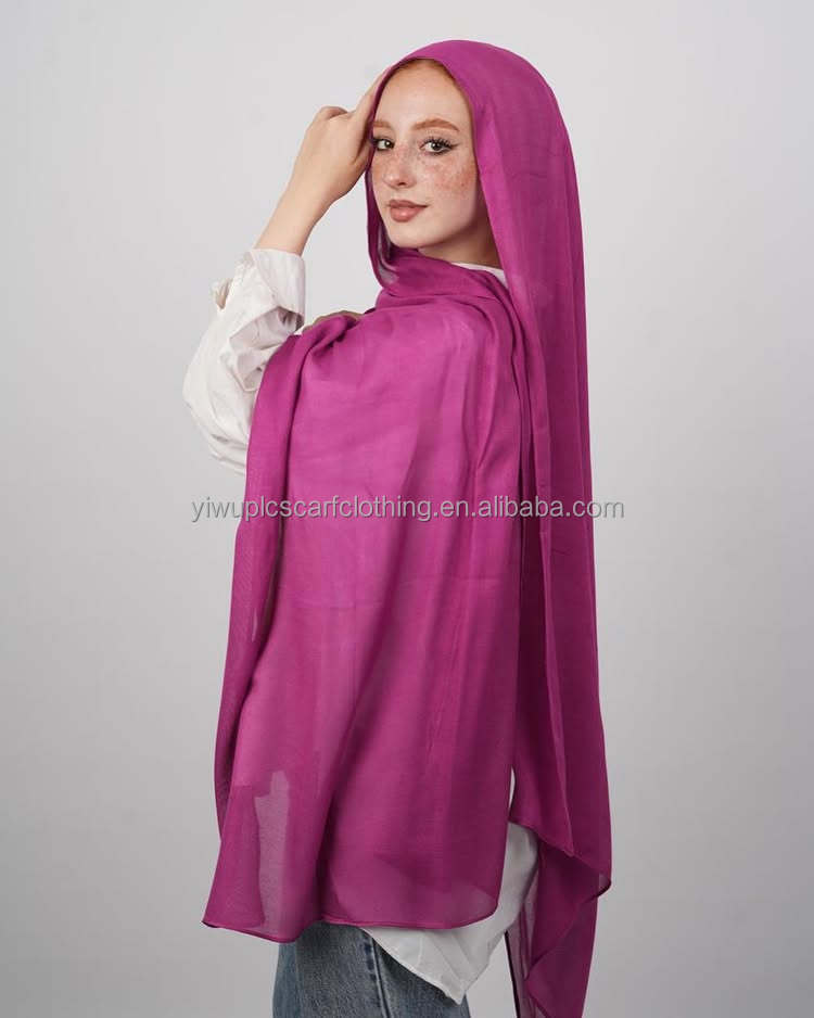 Islamic Women Customized Rayon Modal Sweatshirt Hijab Soft 100% Viscose Cotton Yarn Solid Hijab Muslim Fashion Women Shawl
