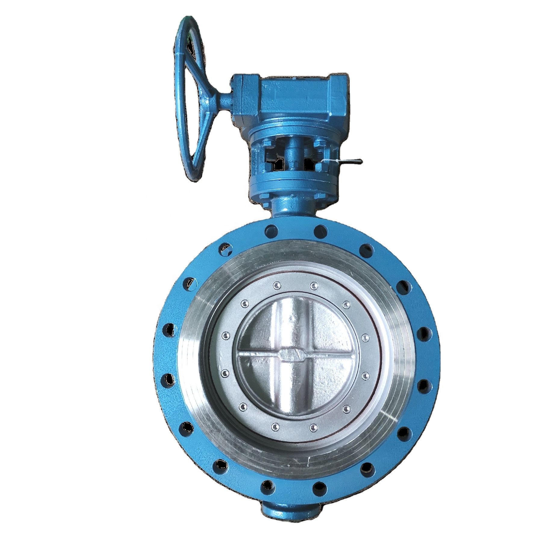 YUHONG DN350 DN450 Stainless Steel SS316 CF8M Triple Eccentric Double Flange Hard-seal Butterfly Valve Price With Hand Wheel