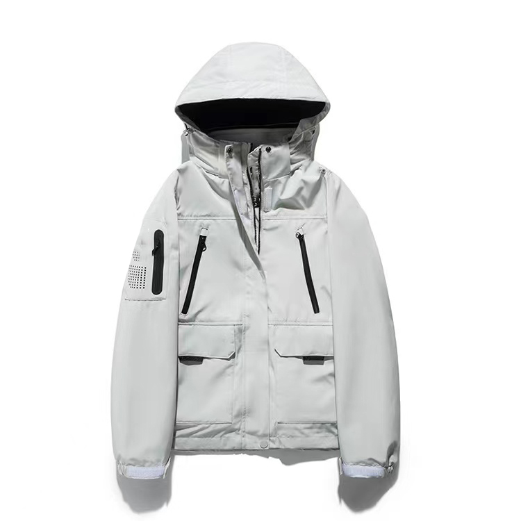 Warm 3 in 1 Detachable hat multi-colored waterproof hiking outdoor fleece hardshell jacket