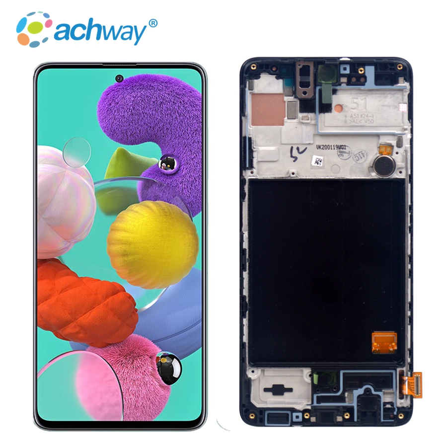 ЖК-дисплей для мобильного телефона, экран дисплея для Samsung Galaxy A51 A515F, сенсорный экран с цифровым преобразователем в сборе, ЖК-дисплей