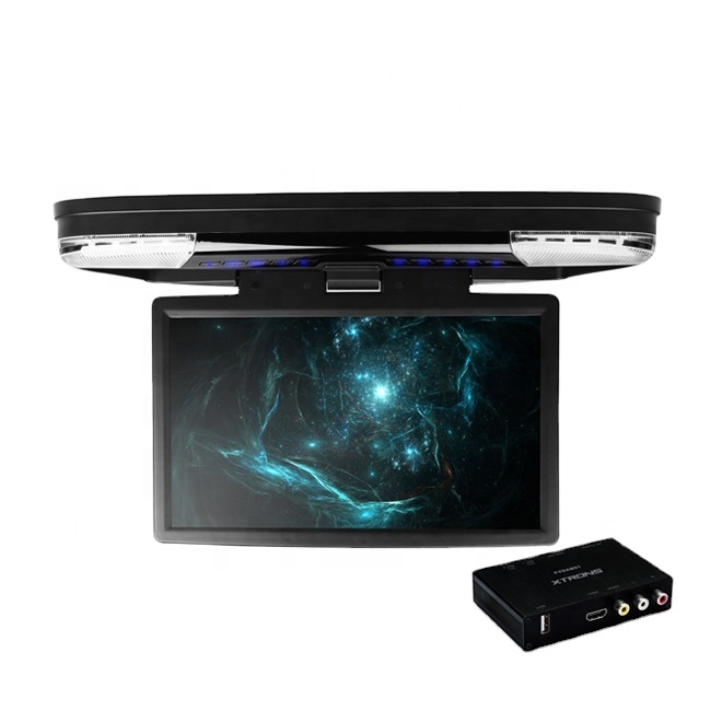 XTRONS 15,6 "1080P Видео TFT экран автомобильный монитор на крышу с dvd-плеером, моторизованные ТВ потолочные крепления