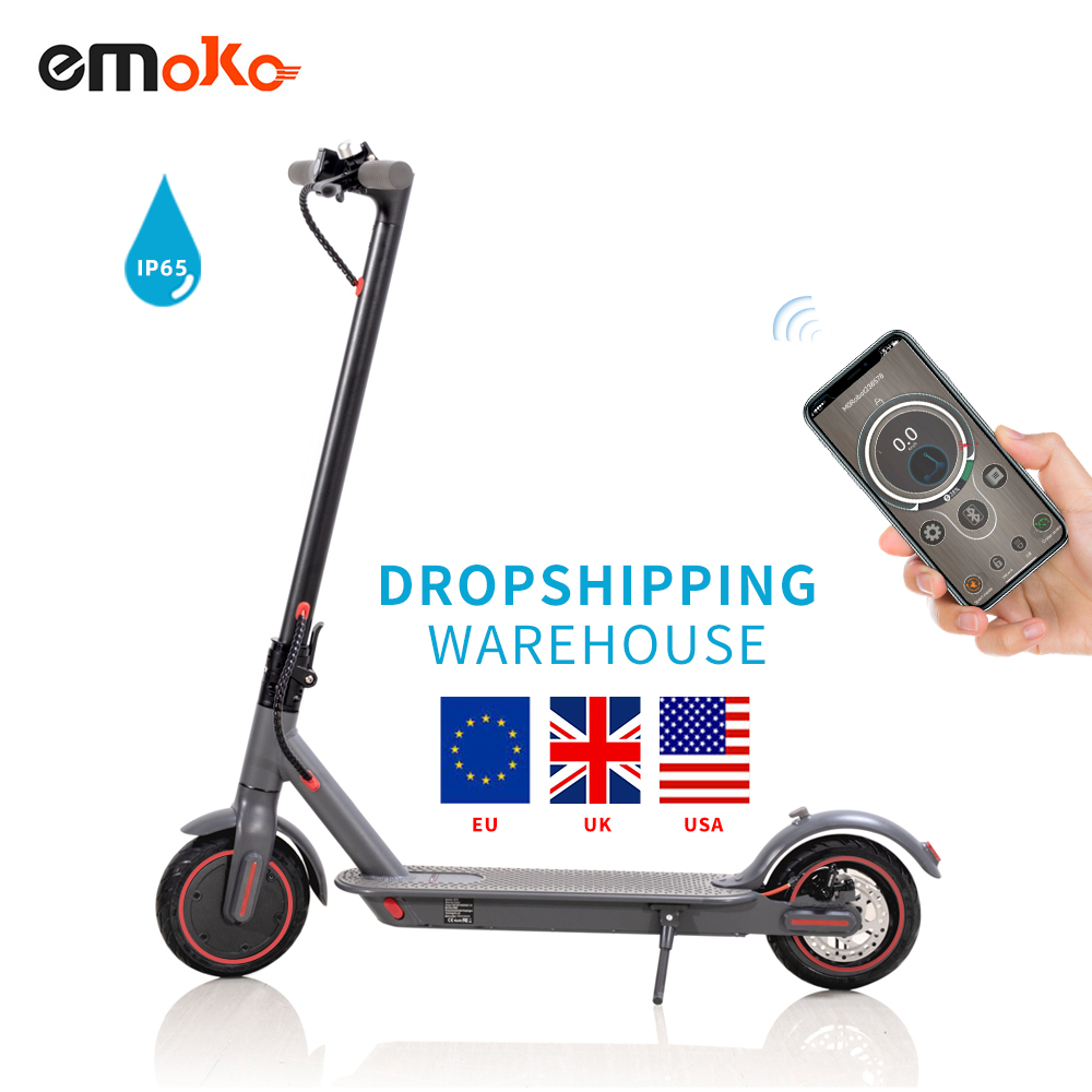 Emoko dropshipping e Scooters 10.4AH battery 8.5 inch MAX speed 30km Pro 350w honeycomb tyre APP Adult Kick electric Scooter