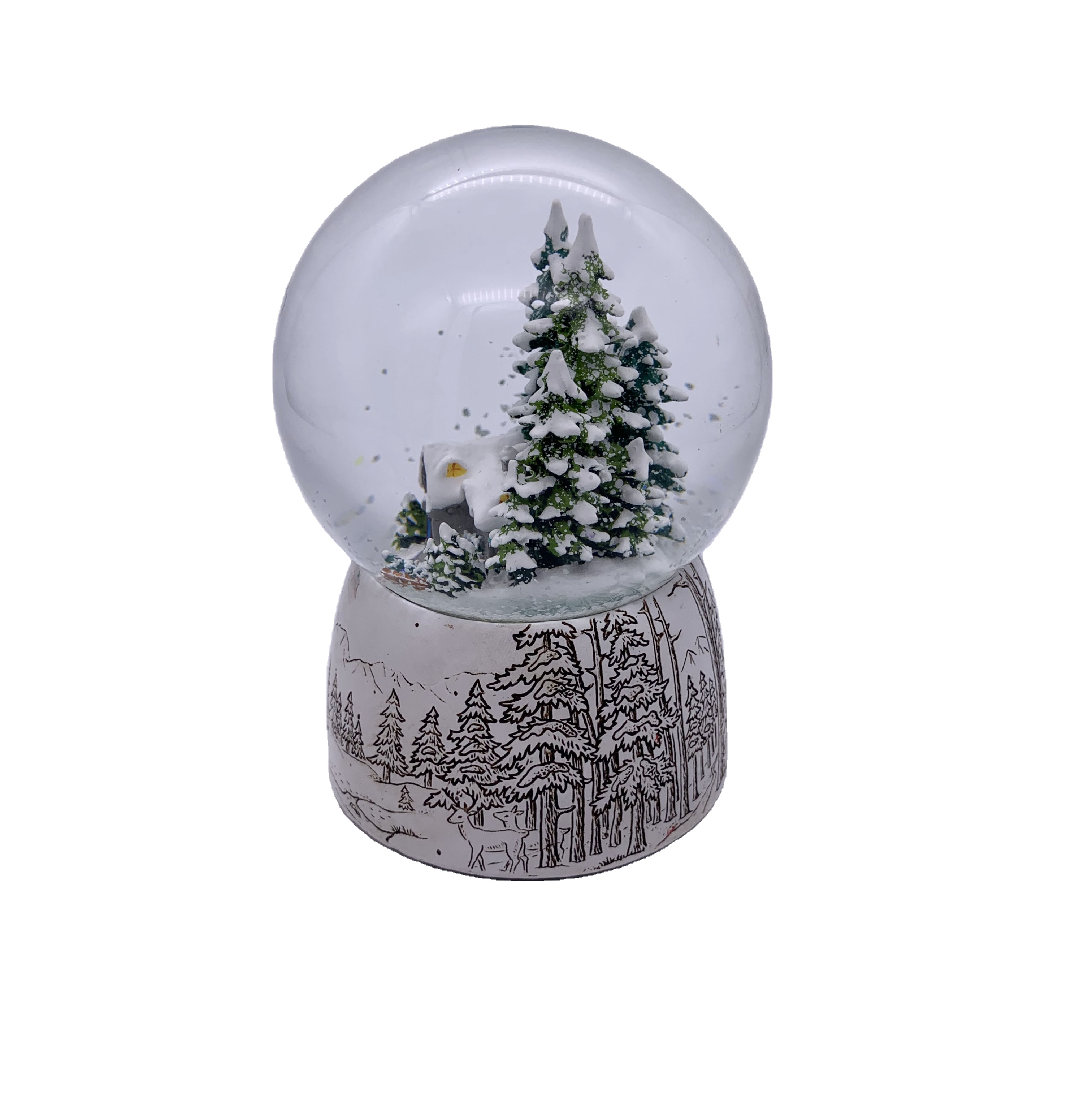 Nordic Popular Size 100mm Resin Crafts And Arts Winter Country Scene Snow Globe