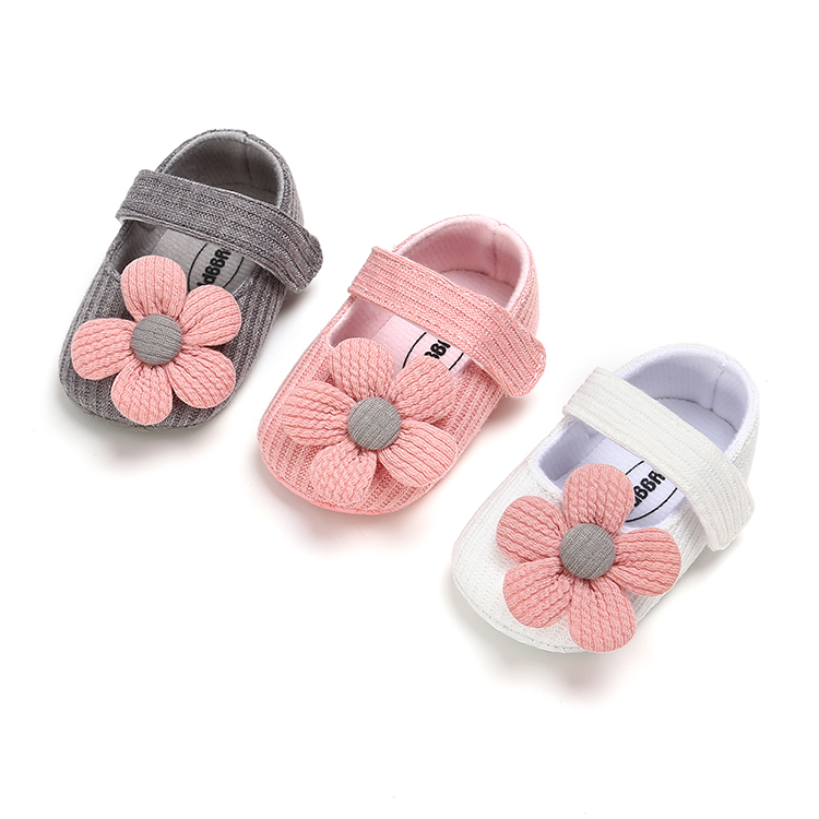 Little flower baby girl princess shoes wool soft soled 0-1 year old baby crib shoes