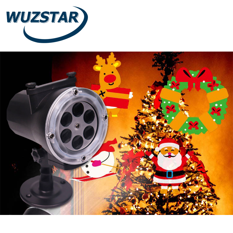 WUZSTAR освещение событий 12 узор tf-карта Снежинка огни Голосовое управление скрипучие мигалки товары луч лазерные рождественские огни